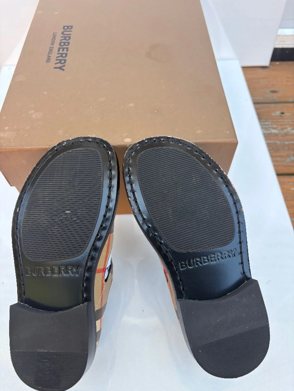 Burberry Girls Mini Kipling Archive Check Mary Jane Shoes EU 27